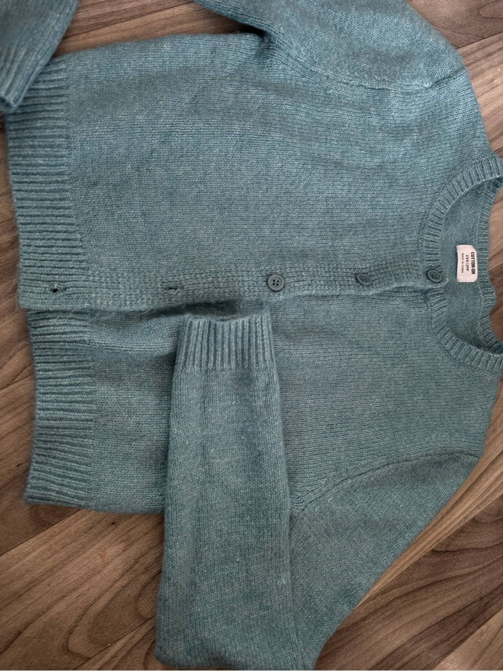 Cotton On- Soft Teal Button-Up Knit Cardigan